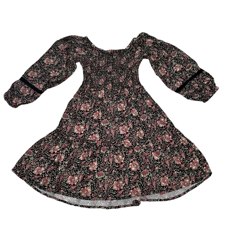 Madden Girl's L Large Off the Shoulder Dress Boho Floral Romantic Puff Sleeves